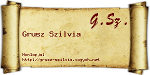 Grusz Szilvia névjegykártya